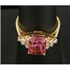 Image 1 : Lot# 290  14K YELLOW GOLD DIAMOND AND RASPBERRY SPINEL RING.  