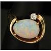 Image 1 : Lot# 295  OPAL, DIAMOND AND 14K YELLOW GOLD RING.  
