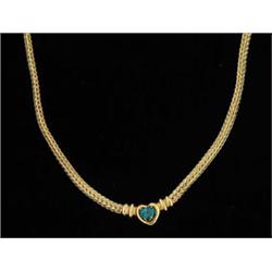 Lot# 298  14K GOLD AND TOURMALINE NECKLACE.  