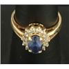 Image 1 : Lot# 301  BENITOITE AND DIAMOND 14K GOLD RING.  