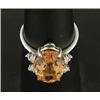 Image 1 : Lot# 305  18K WHITE GOLD DIAMOND AND IMPERIAL TOPAZ RING.  
