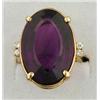 Image 1 : Lot# 308  14K YELLOW GOLD DIAMOND AND AMETHYST RING.  
