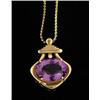 Image 1 : Lot# 313  GOLD PLATED YELLOW GOLD AMETHYST AND DIAMOND NECKLACE.  