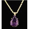 Image 1 : Lot# 315  YELLOW GOLD NECKLACE WITH AMETHYST AND GOLD ENHANCER.  
