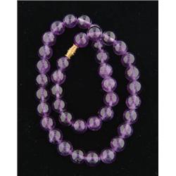 Lot# 323  AMETHYST BEAD NECKLACE.  