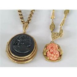 Lot# 334  TWO COSTUME JEWELRY NECKLACES.  