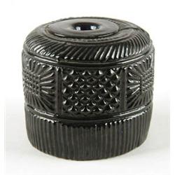 Lot# 369  KEENE BLOWN THREE MOLD INKWELL.  