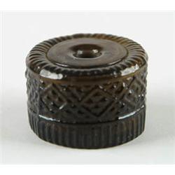 Lot# 370  BLOWN THREE MOLD INKWELL.  