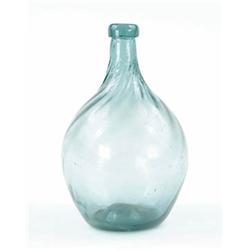 Lot# 381  SWIRL AQUA CHESTNUT TYPE BOTTLE.  