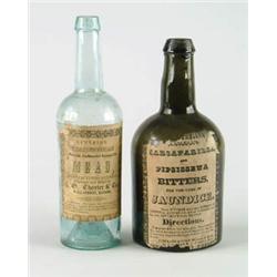 Lot# 399U.  TWO LABELED EARLY MAINE BOTTLES.  