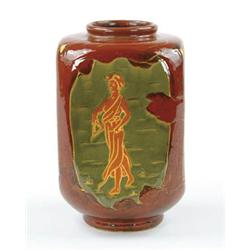 Lot# 407  WELLER DICKENS WARE ART POTTERY VASE.  