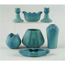 Lot# 435  SEVEN PIECES OF VAN BRIGGLE POTTERY.  