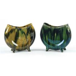 Lot# 440  PAIR OF WANAPEE FOOTED PILLOW VASES.  
