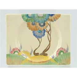 Lot# 441  CLARICE CLIFF FLOWER PLATE.  
