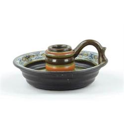 Lot# 443  GOUDA ART POTTERY CHAMBERSTICK.  
