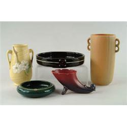 Lot# 448  FIVE PIECES OF WELLER POTTERY.  