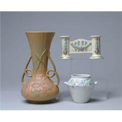 Lot# 455  THREE PIECES OF ART POTTERY.  