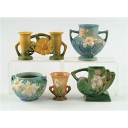 Lot# 456  FIVE PIECES OF ROSEVILLE POTTERY.  
