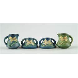 Lot# 457  FOUR PIECES OF ROSEVILLE POTTERY.  
