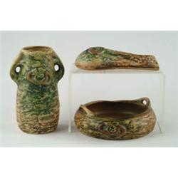 Lot# 461  THREE PIECES OF ROSEVILLE POTTERY.  