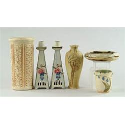 Lot# 469  SIX PIECES OF WELLER POTTERY.  