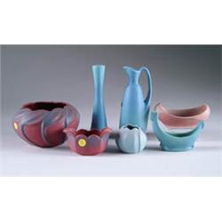 Lot# 474  SEVEN PIECES OF ART POTTERY.  