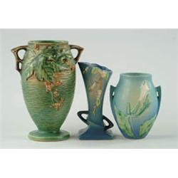 Lot# 475  THREE PIECES OF ROSEVILLE POTTERY.  