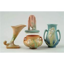 Lot# 477  FOUR PIECES OF ROSEVILLE POTTERY.  