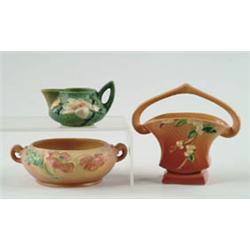 Lot# 481  THREE PIECES OF ROSEVILLE POTTERY.  