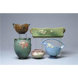 Lot# 484  FIVE PIECES OF ROSEVILLE.  