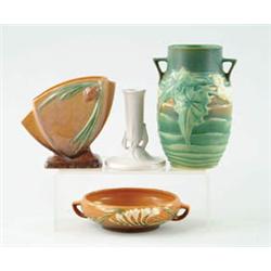 Lot# 499A.  FOUR PIECES OF ROSEVILLE POTTERY.  