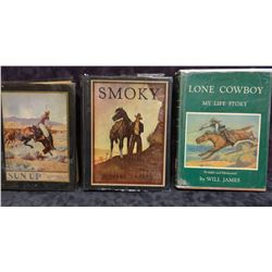 3 books: James, Will, SUN UP, SMOKY and LONE COWBOY, all illus. editions