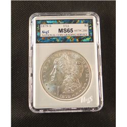 1879 S Morgan dollar, MS 65, NCGS