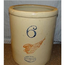 RW 6 gal crock, 6" wing, chip on base