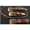 3 sterling silver ranger buckle sets and sterling silver hat band buckle, 1 set marked Crockett