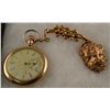 Image 1 : Elgin pocket watch (working) with buffalo watch fob