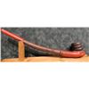 Wooden bowl peace pipe, partially leather-covered