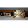 Image 2 : Ladies' boots and set of spurs & men's studded belt, 37", belt marked 101 Ranch