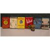 6 tobacco pocket tins, Dial, Rod & Gun, Dill's Best, Velvet, Bond Street, Edgeworth and Navy Scotch 