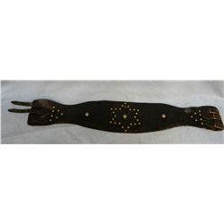 Vintage leather studded wrist cuffs (hearts) & studded bronc belt