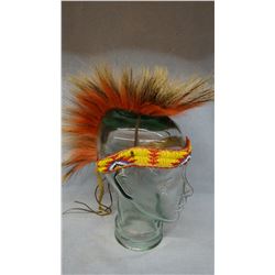 Sioux porcupine hair roach head dress, beaded