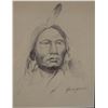 Morgan, R. F. Bob, (1929 -2015) Indian portrait pencil drawing, 8" x 13", est. $300-400
