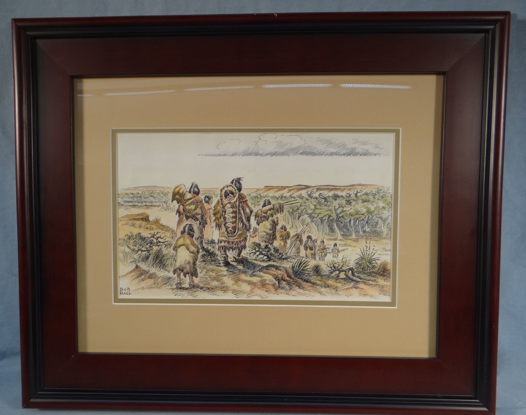 Hall, Bob - Butte artist deceased, original water color, pen and ink ...