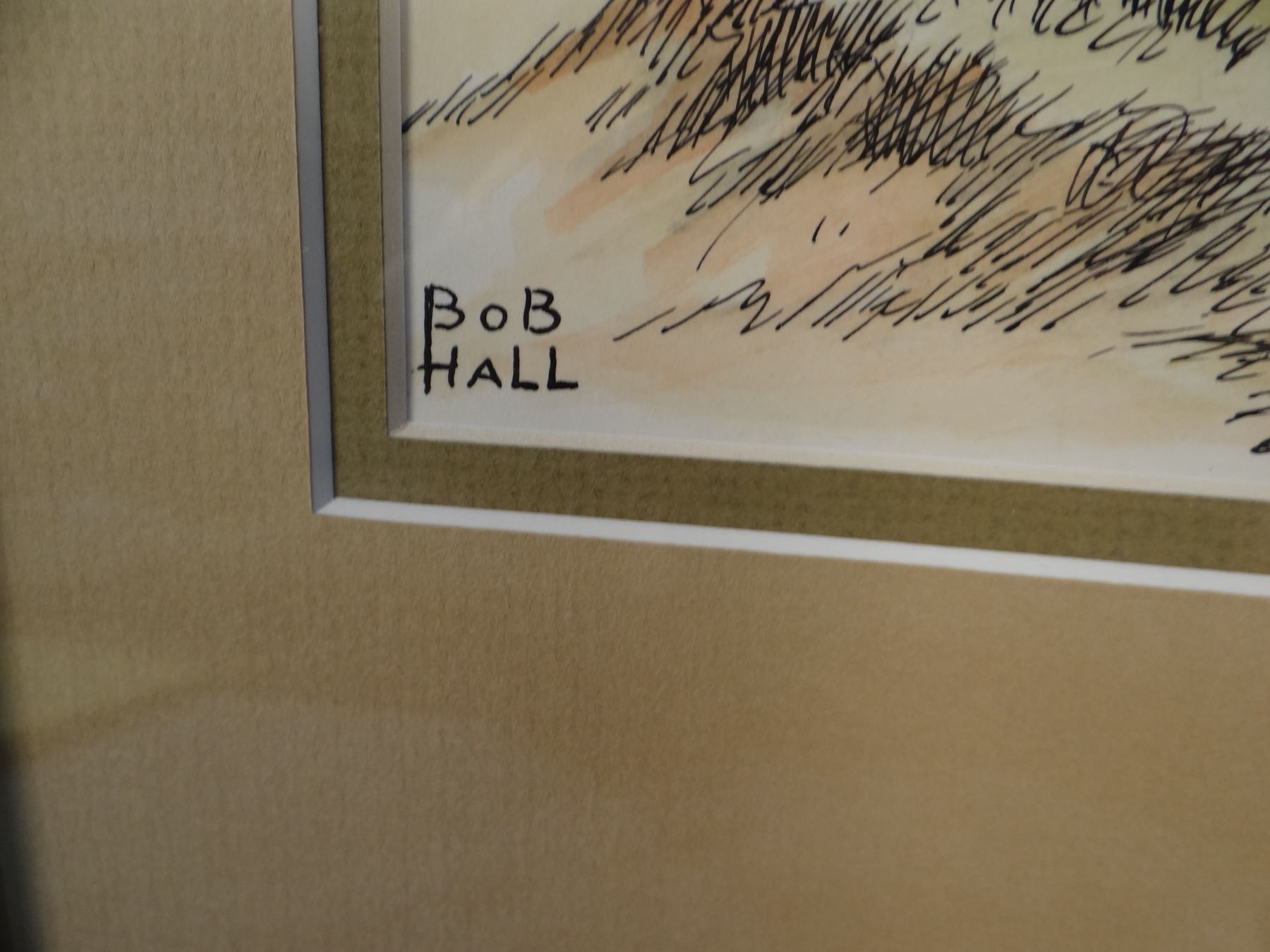 Hall, Bob - Butte artist deceased, original water color, pen and ink ...