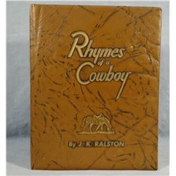 Ralston, J.K.  book, Rhymes of a Cowboy book, near fine