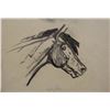 James, Will original pencil sketch, Horse Head, signed "To Virginia from Bill", 10/11/30, 7" x 9"