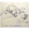 James, Will original pen & ink, Last Call For Breakfast, signed Will James III, 1920, 8" x 10"