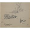 Image 1 : James, Will original pen & ink, The Christmas Spirit, Coyote and Rabbit, signed and dated, 1926, 5" 
