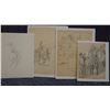 Image 1 : James, Will, 4 drawings, all unsigned, assorted sizes