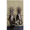 Image 1 : Mexican-style Buermann heavy iron spurs, silver buttons, 12 pt rowels